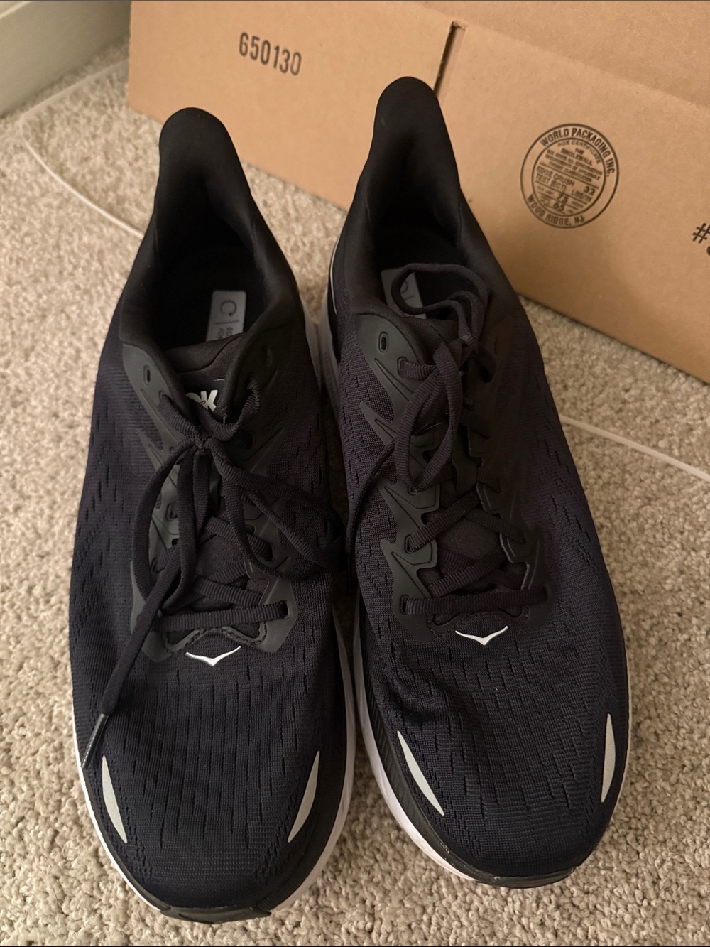 HOKA Men's Clifton 8 Running Shoes Black- Men’s Size 11D - Picture 3 of 10